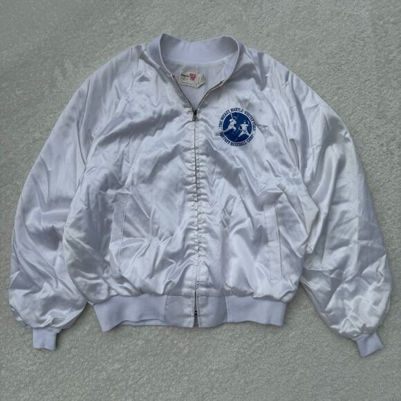 VTG Mickey Mantle Whitey Ford Fantasy Baseball Camp Jacket King Louie XL Satin